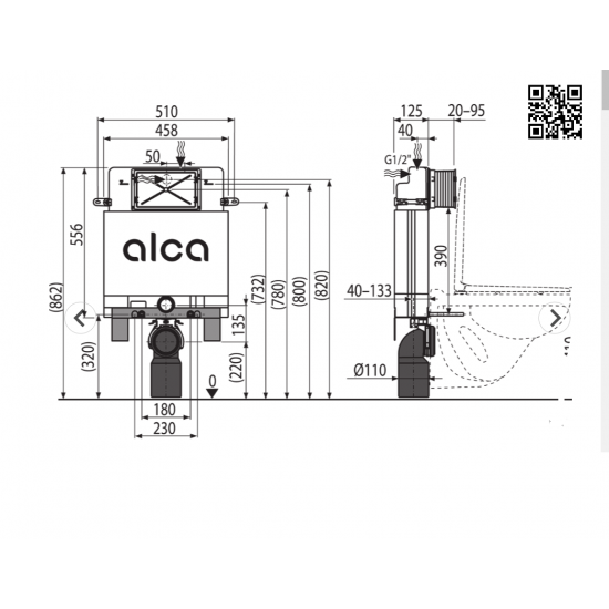 Podtynkowy system instalacyjny do zabudowy ciężkiej niski AM100/850 ALCAMODUL